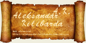 Aleksandar Kilibarda vizit kartica